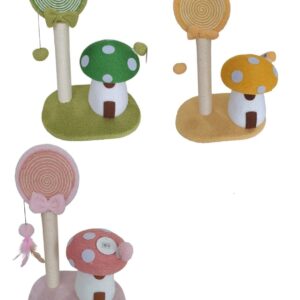 Rascador Hongo Mágico - Diseño Chupetín para Gatos