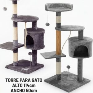 Torre para Gato- 5 Niveles con Casita y Hamaca