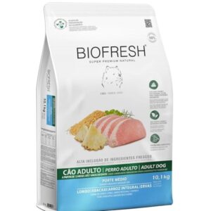 BIOFRESH SUPER PREMIUM NATURAL PERRO ADULTO PORTE MEDIO SABOR LOMO, ANANÁ, ARROZ INTEGRAL Y HIERBAS