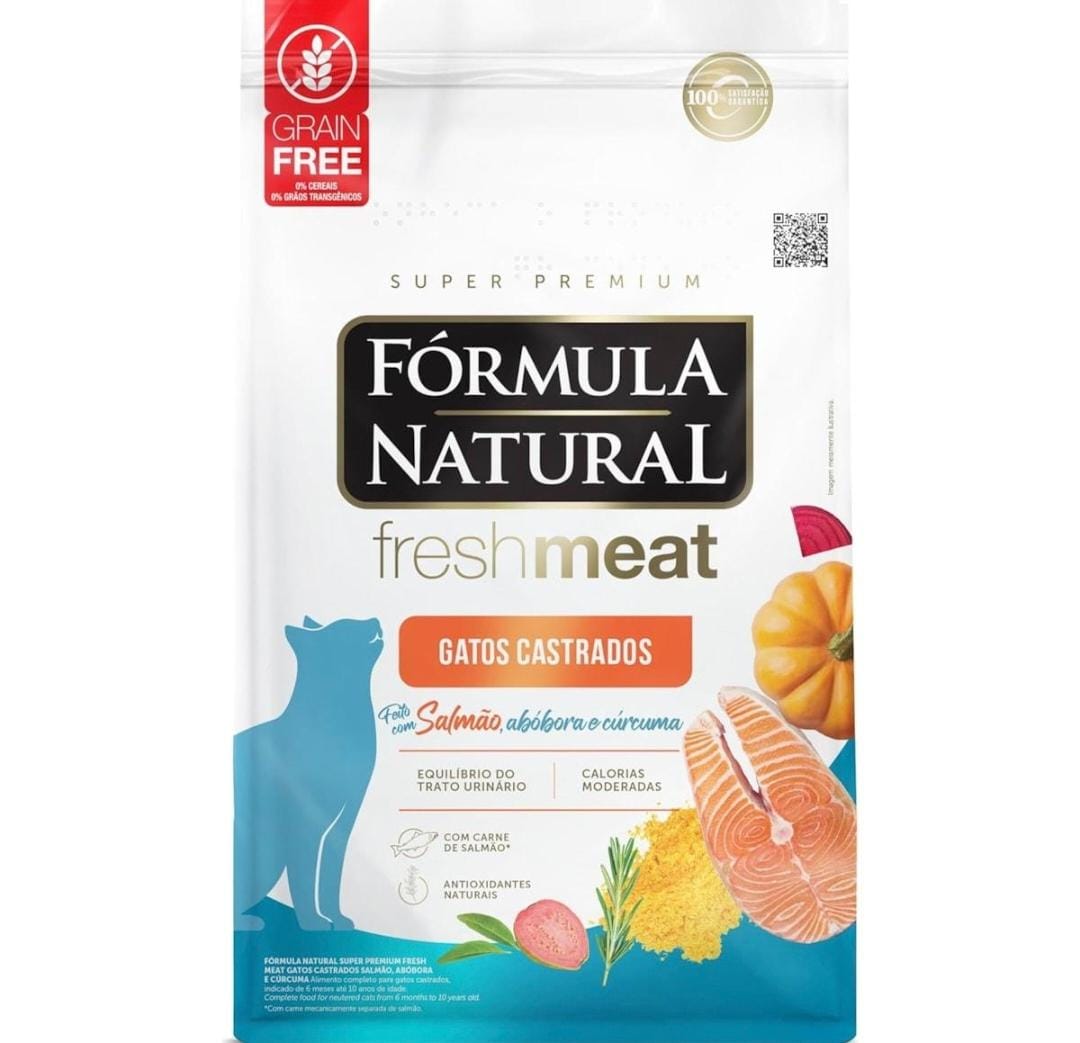 FÓRMULA NATURAL FRESH MEAT GATOS CASTRADOS SABOR SALMÓN, CALABAZA Y CÚRCUMA - GRAIN FREE
