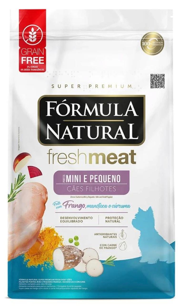 FÓRMULA NATURAL FRESH MEAT CACHORRO MINI Y PEQUEÑO POLLO, MANDIOCA Y CÚRCUMA - GRAIN FREE