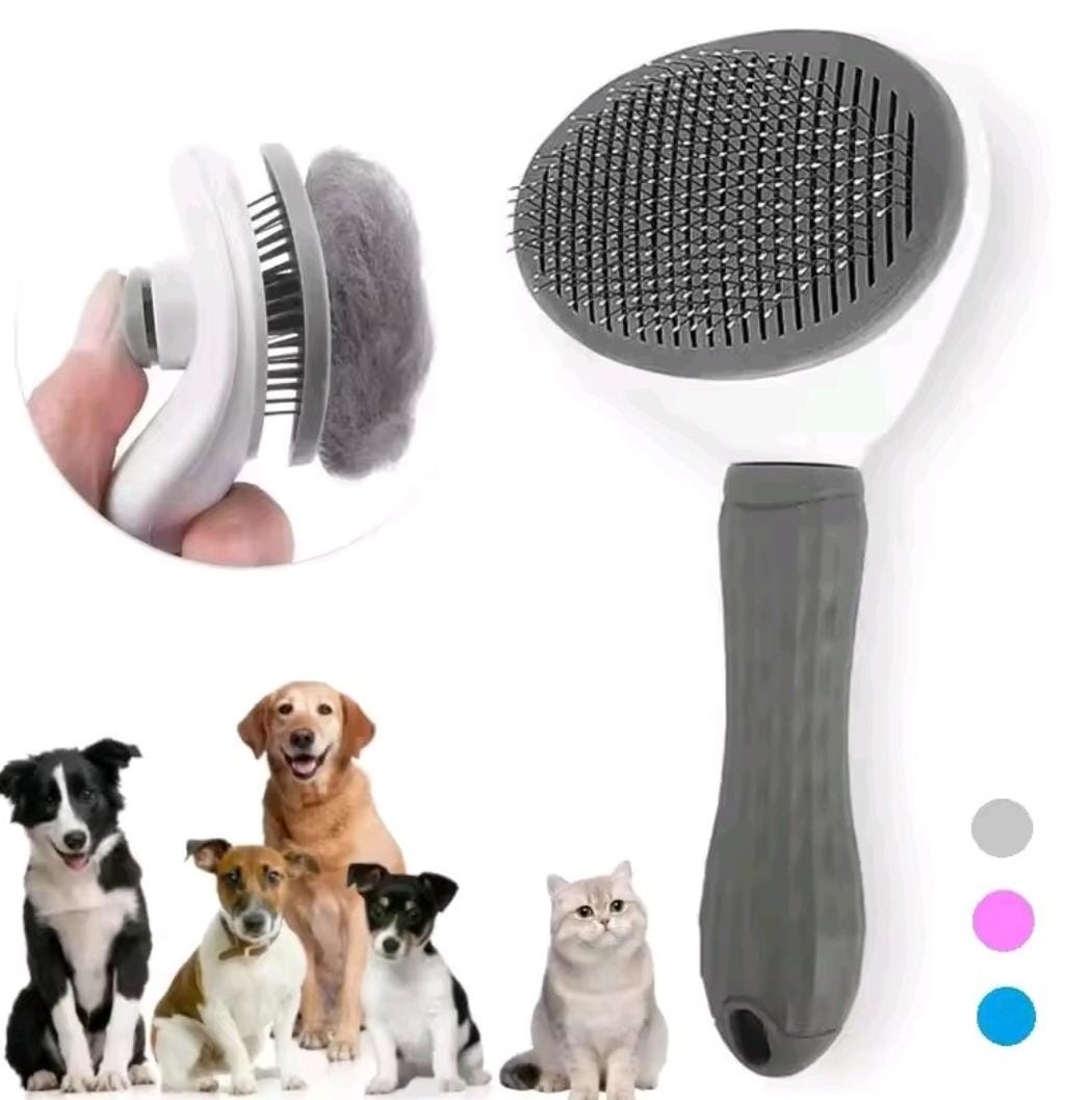 CEPILLO CARDINA AUTOLIMPIABLE PARA PERROS Y GATOS - BOTÓN RETRÁCTIL