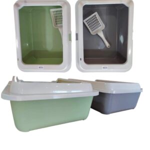 Arenero para Gatos Semi Abierto XL con Borde Alto | Bandeja Sanitaria Grande