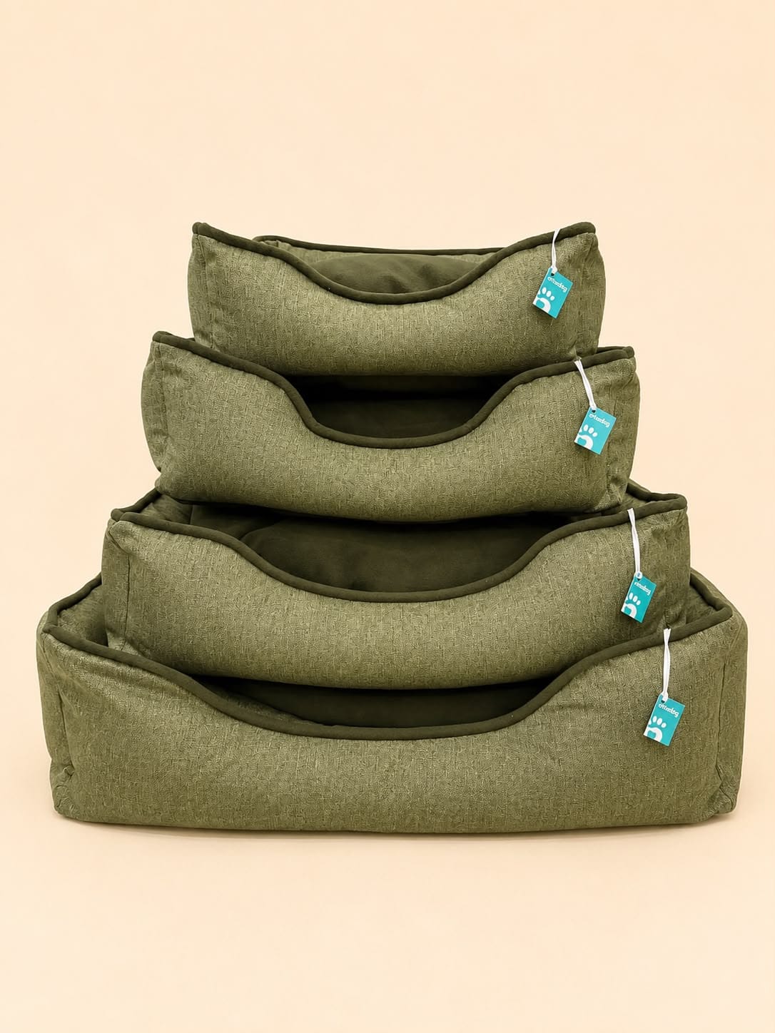 Cama Acolchada para Perros con Bordes Elevados y Entrada Frontal