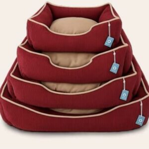 Cama Acolchada para Perros con Bordes Elevados y Entrada Frontal
