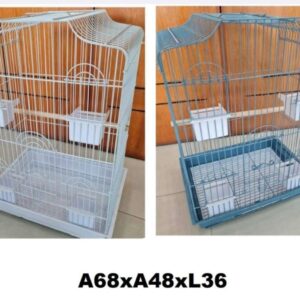 Jaula Metálica para Aves con Comederos y Bandeja Extraíble – 68 × 48 × 36 cm