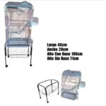 Jaula Rectangular para Pájaros con Base y Ruedas