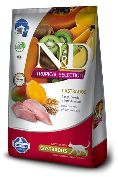 N&D Tropical Selection Gatos Castrados con Pollo, Cereales y Frutas Tropicales